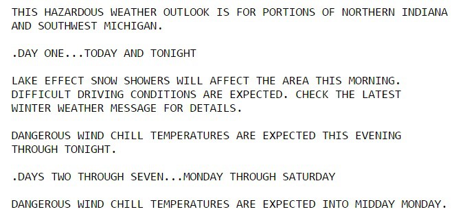 Sunday, Dec. 18, 2016 (The National Weather Service)