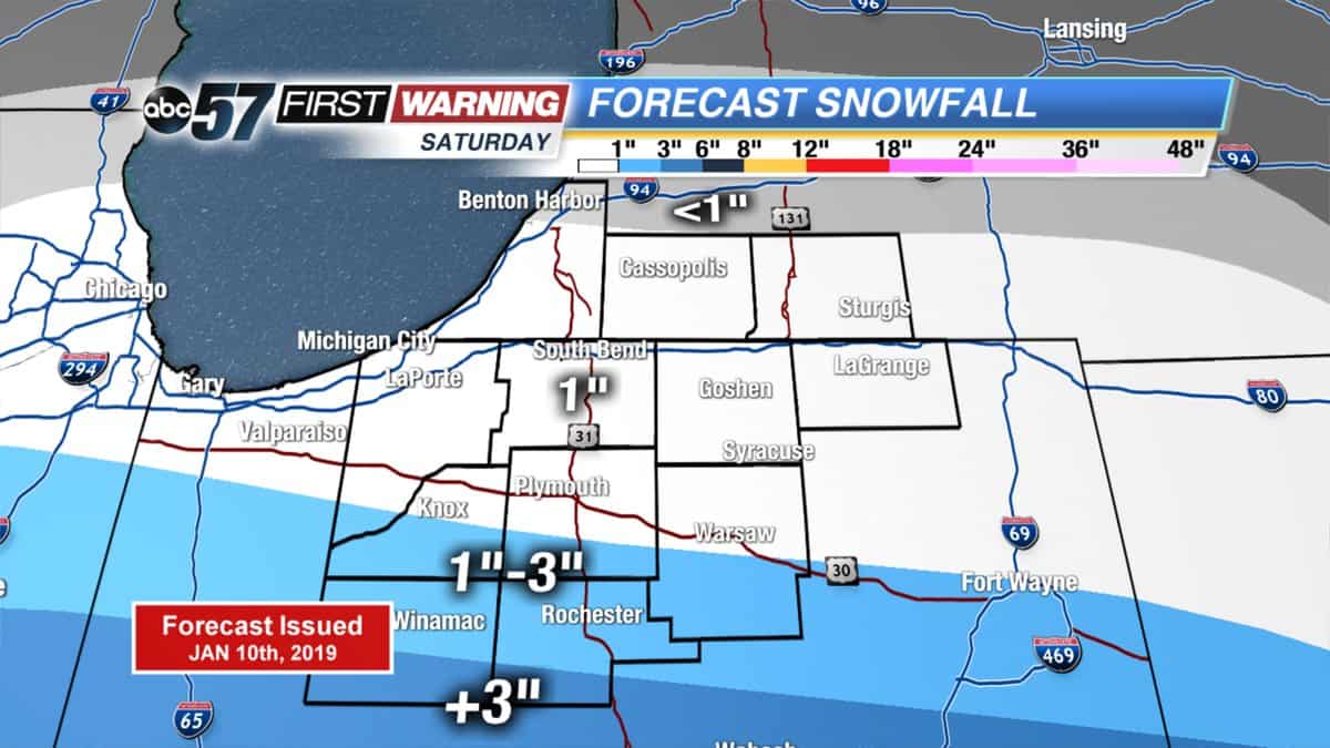 Winter Weather Advisory for 95.3 MNC listening area in Northern Indiana