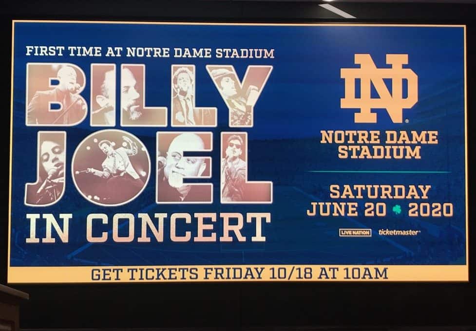 Notre Dame Stadium Seating Chart Billy Joel