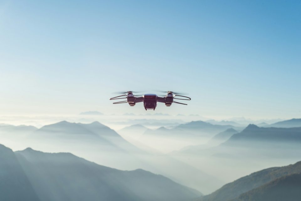 turned-on drone